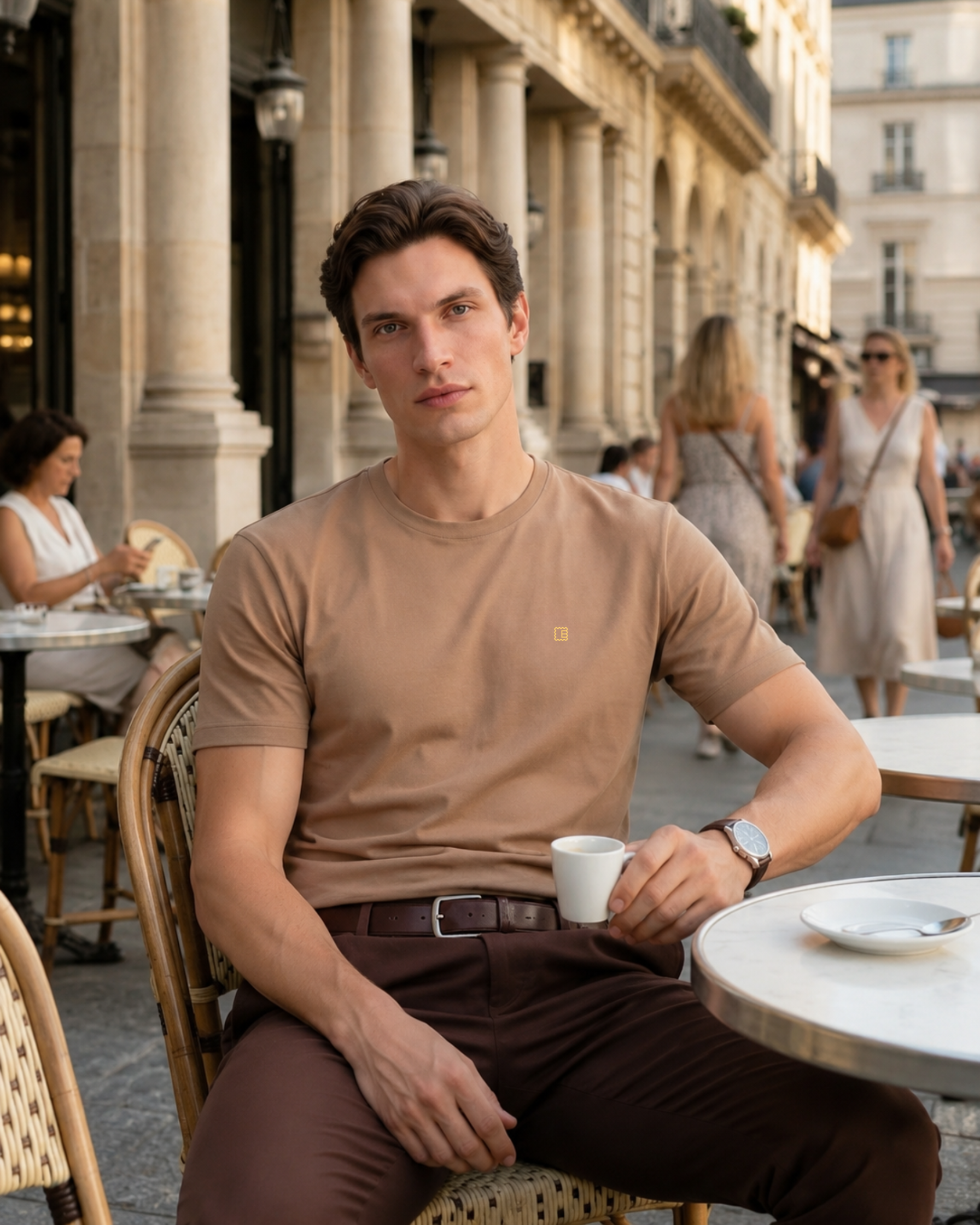 Espresso Supima Crewneck T-shirt