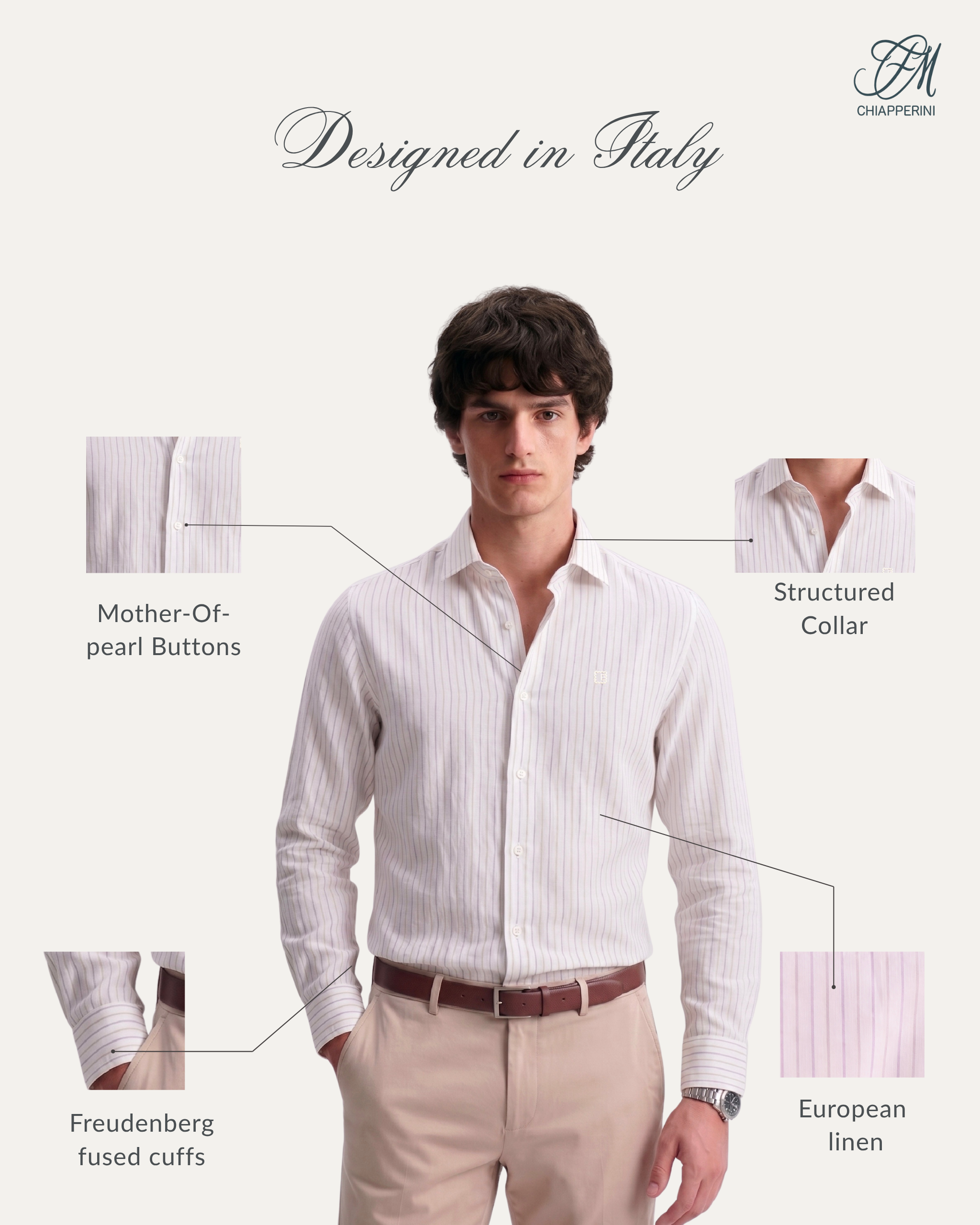Bianco Linen Stripes