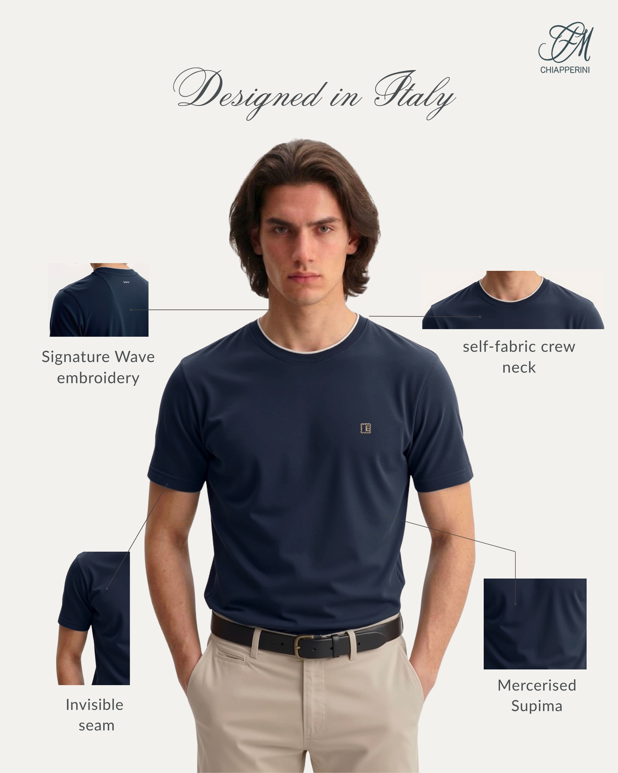 Azzuro Supima Crewneck T-shirt