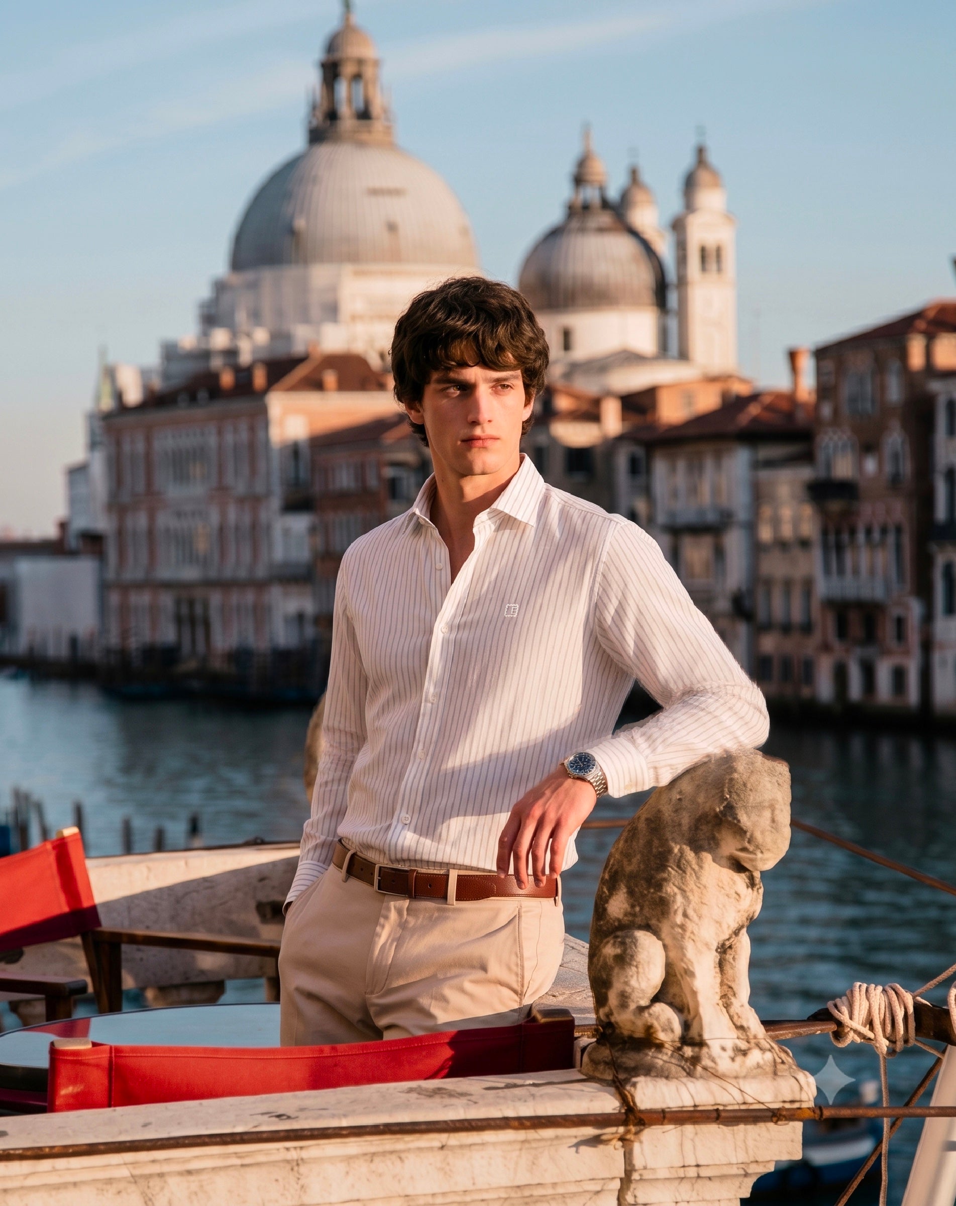 Bianco Linen Striped Shirt